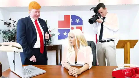 Buxom Latina is in the office in an HARD-CORE parody