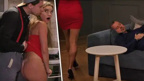 Russian nymph with long hair and massive arse gets penetrated