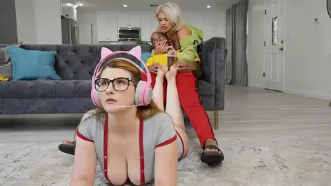 The blonde MILF is poked by a BBC in the kitchen