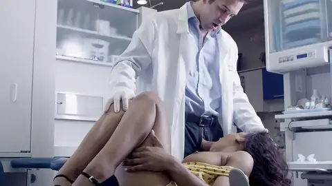 Doctor smashes face of surprised patient in the polyclinic